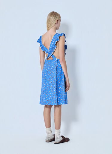 LN-CC® - Miu Miu: Poplin Pinafore Midi Dress - Blue Miu Miu Poplin Pinafore Midi Dress Blue miu0264100