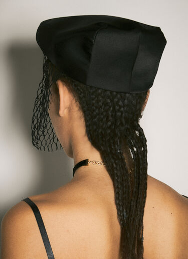 Dolce & Gabbana Satin Cap With Veil Black dol0258025