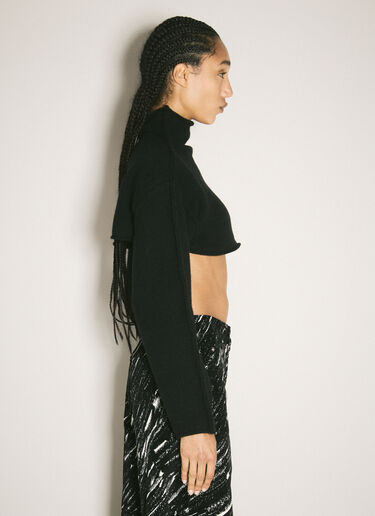 Marni Turtleneck Cropped Sweater Black mni0258002