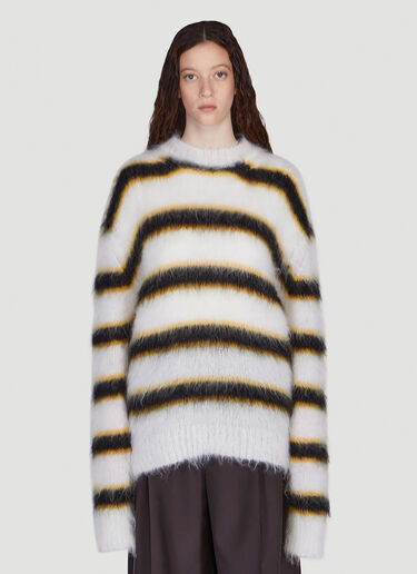 Marni Striped Crewneck Sweater White mni0249007