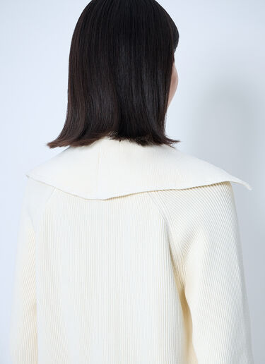 Bottega Veneta Cotton Ribbed Cardigan Chalk bov0260007