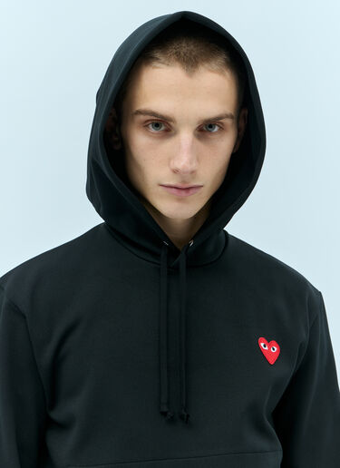 Comme Des Garçons PLAY Logo Patch Hooded Sweatshirt Black cpl0355025