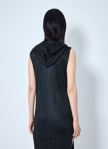 LN-CC® - Pleats Please Issey Miyake: Pleated Zip-Front Sleeveless Tio - Black Pleats Please Issey Miyake Pleated Zip-Front Sleeveless Tio Black plp0265002
