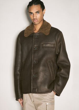 Our Legacy Alaska Leather Jacket Brown our0158002