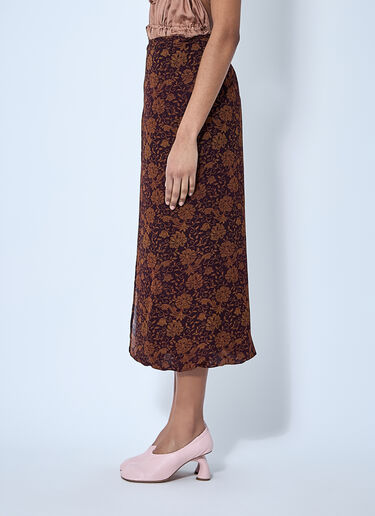 Dries Van Noten Silk-Blend Wrap Skirt Dark Brown dvn0260013