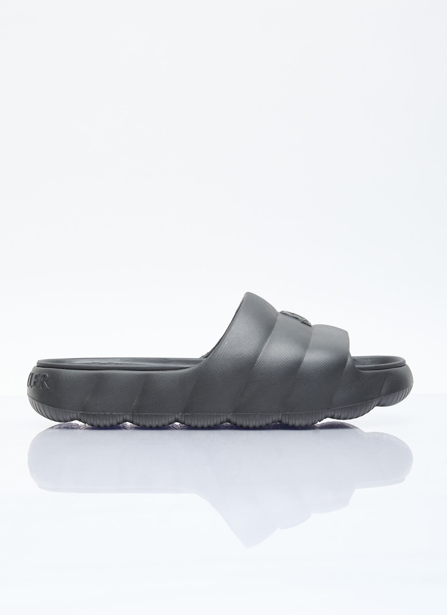 Shop Moncler Lilo Slides In Black