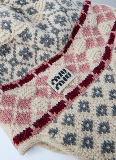 Miu Miu Wool and Cashmere Visor Hat Pink miu0366045