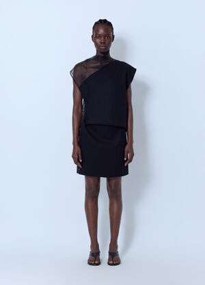 Sportmax Sheer Overlay Dress Black spx0266204