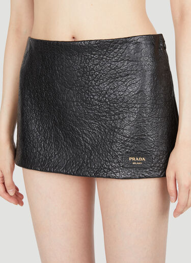 Prada 가죽 미니스커트 블랙 pra0254005