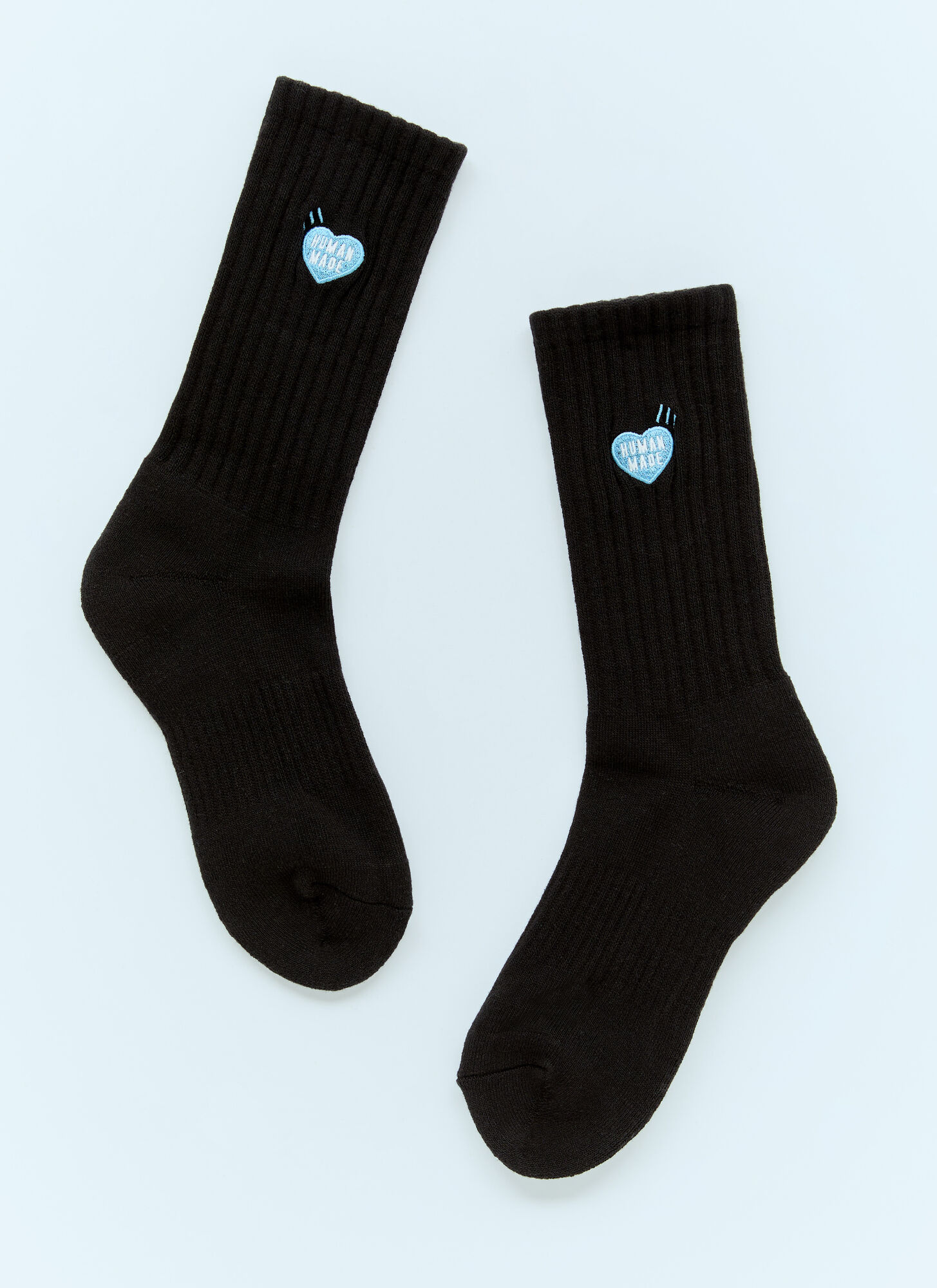 Shop Human Made Logo Embroidery Pile Socks In Black