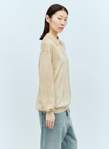 Miu Miu Cashmere Polo Sweater Beige miu0256038