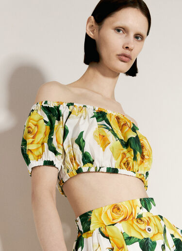 Dolce & Gabbana Bardot-Neck Crop Top Yellow dol0255015