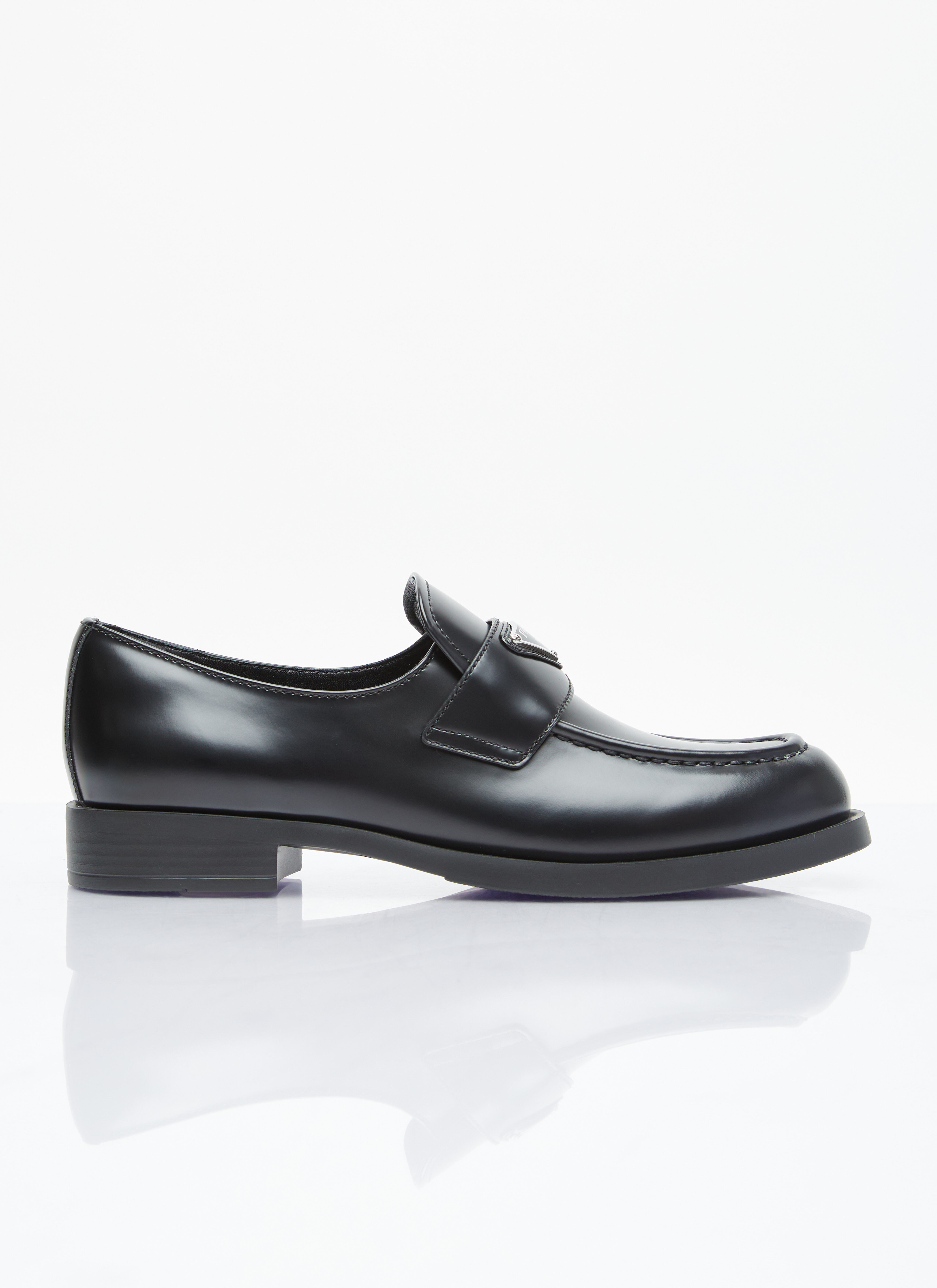 Prada Brushed Leather Loafers Black pra0256050