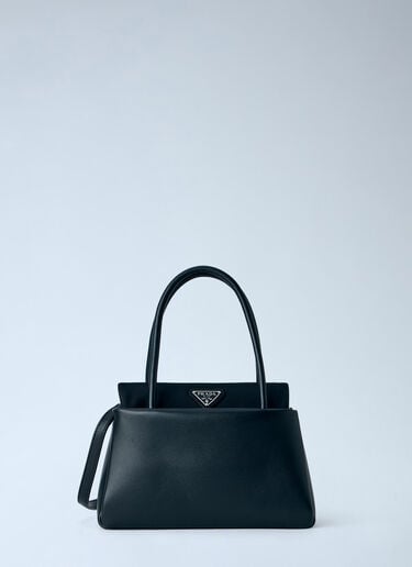 LN-CC® - Prada: Passage Small Handbag with Re-Nylon Flap - Black Prada Passage Small Handbag with Re-Nylon Flap Black pra0265024