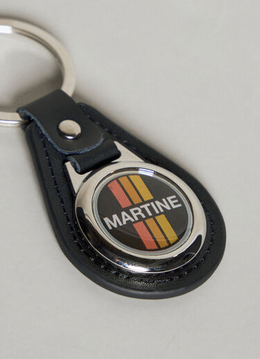 Martine Rose Logo Motif Keyring With Leather Trim Black mtr0154018
