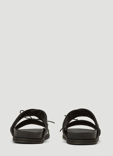 Simone Rocha Criss-Cross Bow Slides Black sra0244015