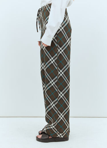 Burberry Check Silk Pants Brown bur0257006
