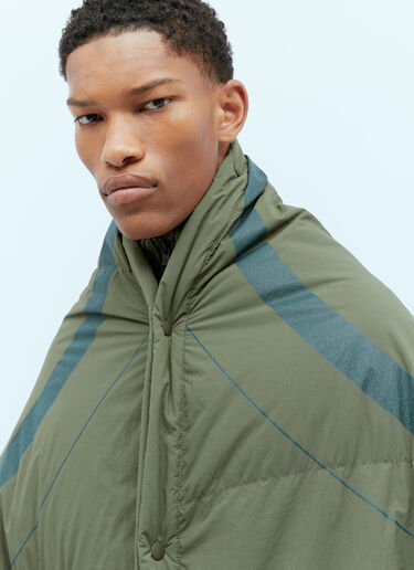 Moncler x Pharrell Williams キルティングロゴプリントブランケット  グリーン mpw0354005