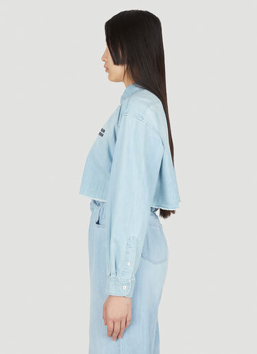 Miu Miu Cropped Denim Shirt Blue miu0250028