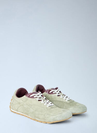 LN-CC® - Bottega Veneta: Orbit Flash Suede Sneakers - Green Bottega Veneta Orbit Flash Suede Sneakers Green bov0165025