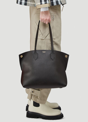 Burberry medium society leather tote clearance