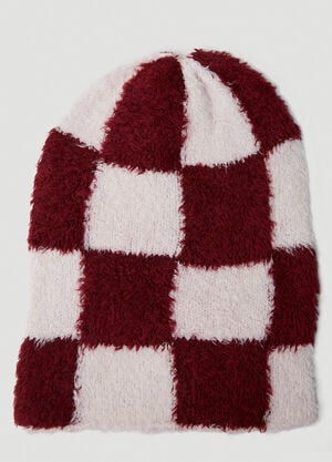 The Elder Statesman Mohawk Slouchy チェックビーニー バーガンディ tes0150018