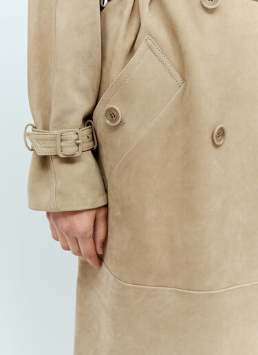 Max Mara Nubuck Trench Coat Beige max0256059