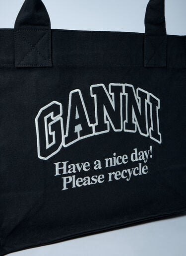 GANNI Large Easy Shopping Tote Bag Black gan0261034