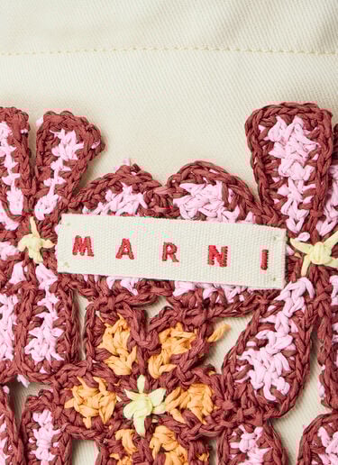 Marni Embroidered Bucket Bag Beige mni0264010