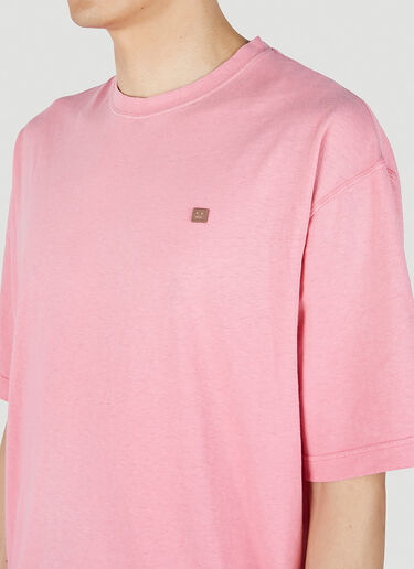 Acne Studios Face Patch T-Shirt Pink acn0151031
