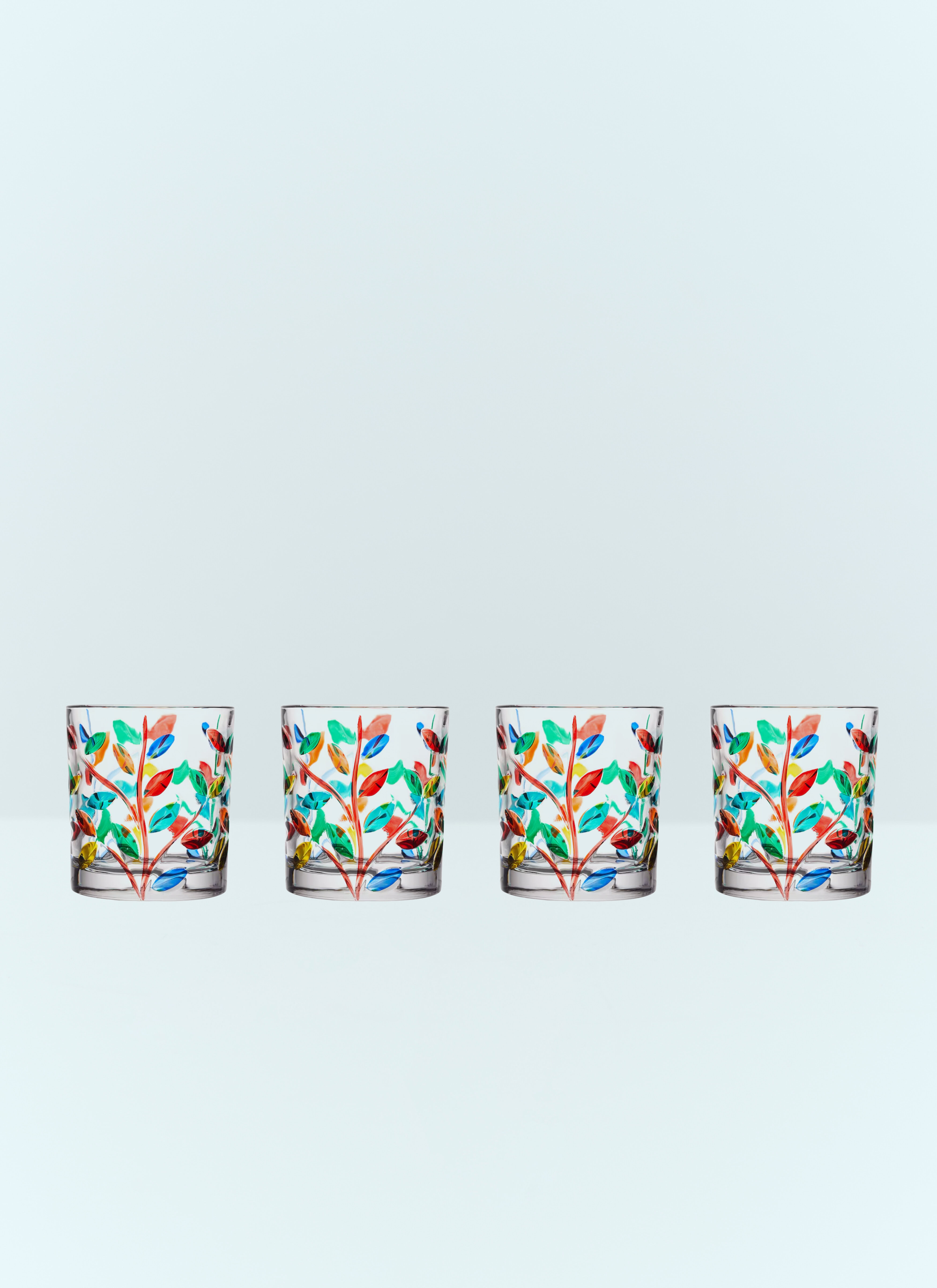 Polspotten Set Of Four Floral Crystal Tumblers Multicolour wps0691145