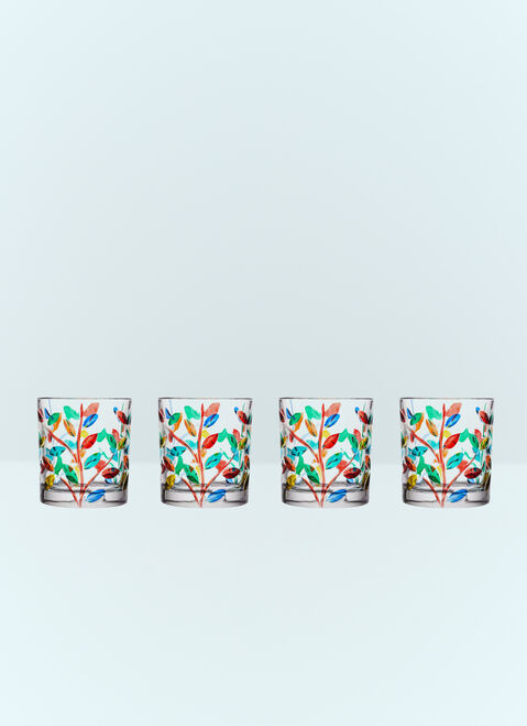 Seletti Set Of Four Floral Crystal Tumblers Multicolour wps0691129