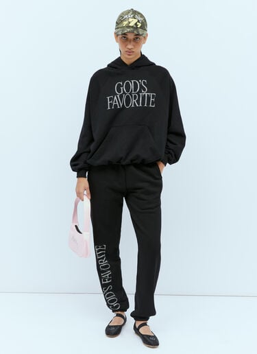Praying God's Favorite Rhinestone Hooded Sweatshirt Black pry0354003
