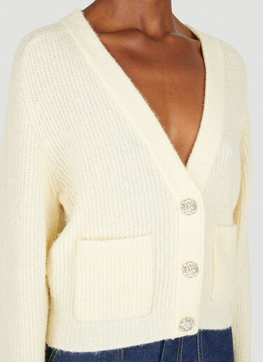 GANNI Ribbed Cardigan Cream gan0251093