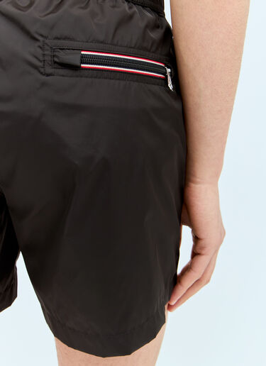 Moncler Logo Patch Swim Shorts Black mon0157047