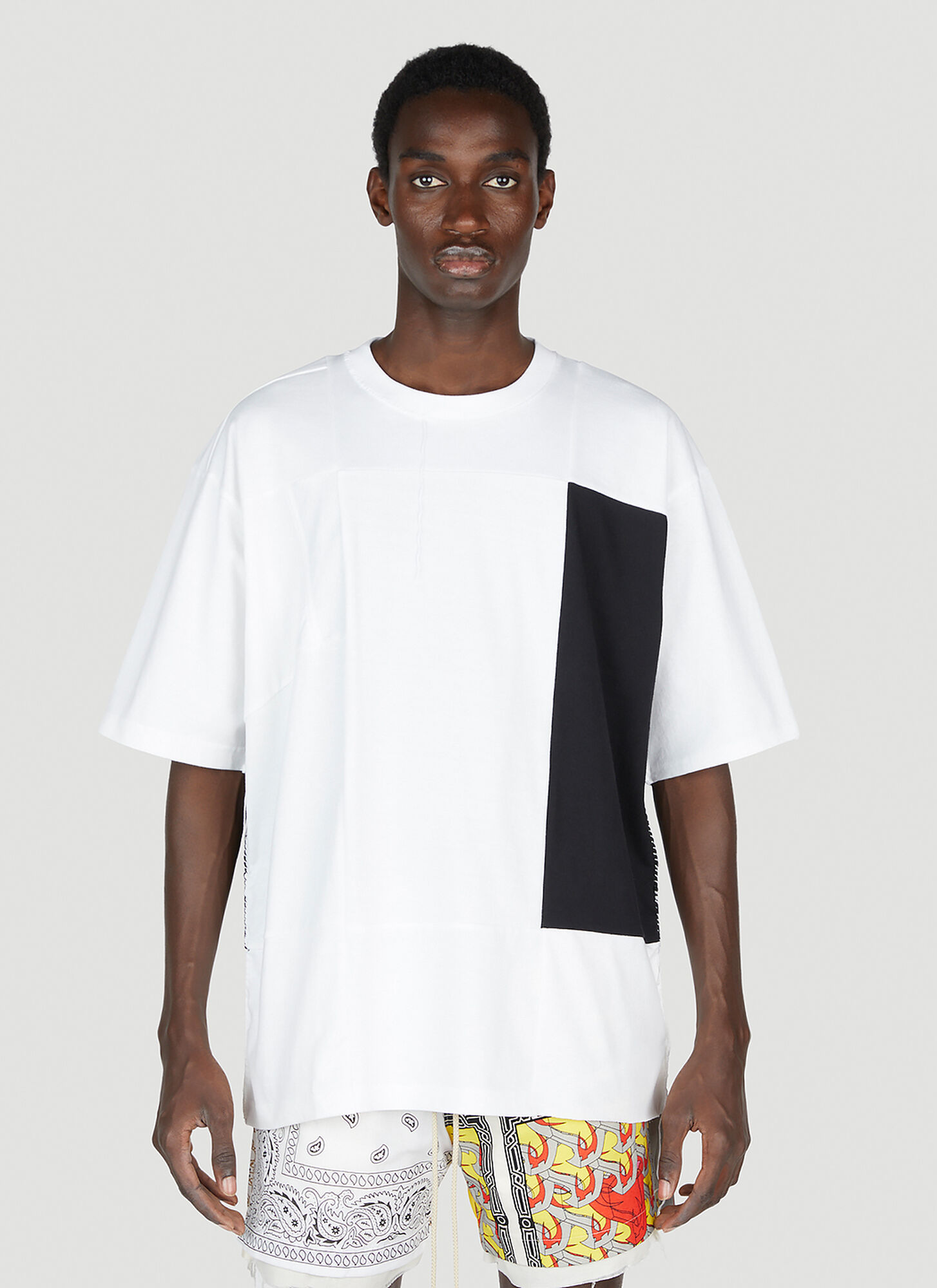 Shop Children Of The Discordance Patchwork T-shirt In White