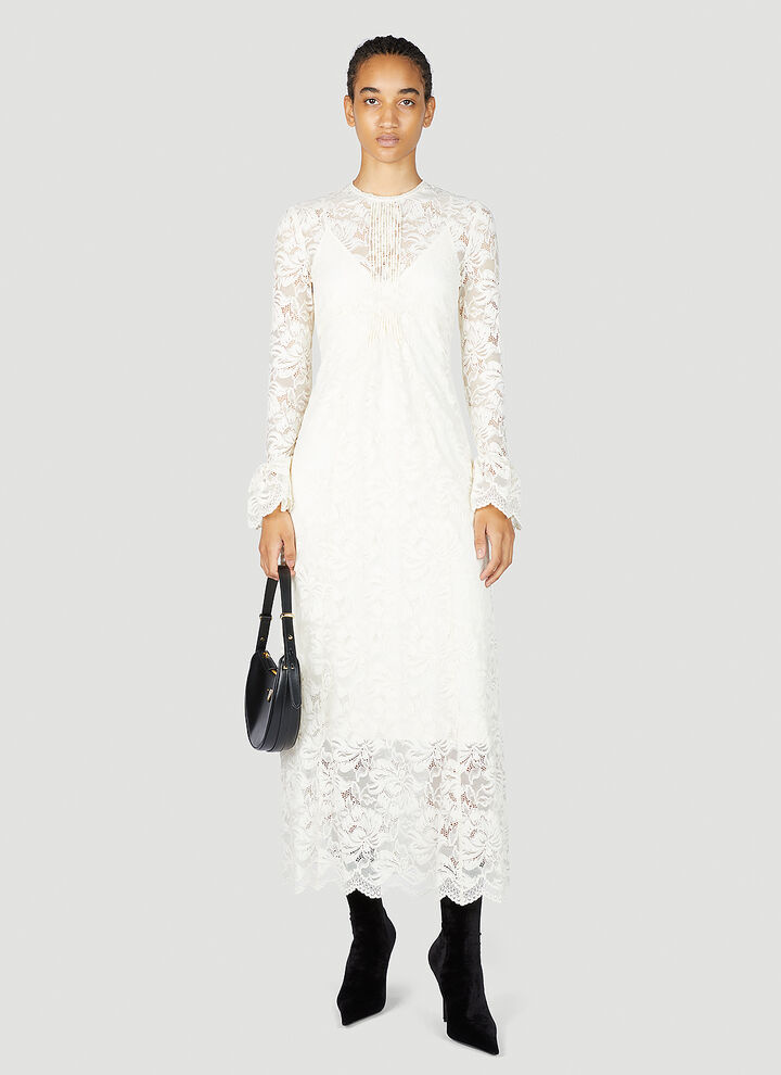 ln-cc.com | Paco Rabanne Floral Lace Midi Dress