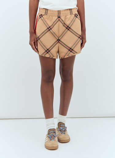 adidas by Wales Bonner チェックドローストリングショートパンツ ベージュ awb0357022