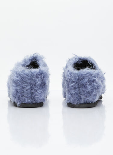 Dries Van Noten フェイクファークロッグ ブルー dvn0254031