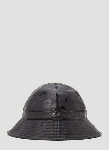 Marine Serre Regenerated Leather Bell Hat Black mrs0343007
