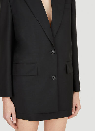Prada Logo Patch Suit Blazer Black pra0251003