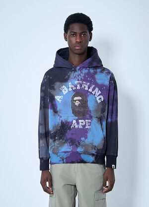 A BATHING APE® タイダイ フード付きスウェットシャツ  パープル aba0158003