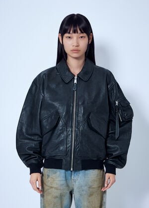 Alpha Industries CWU-36/P Leather UV Loose Bomber Jacket Black alp0366006