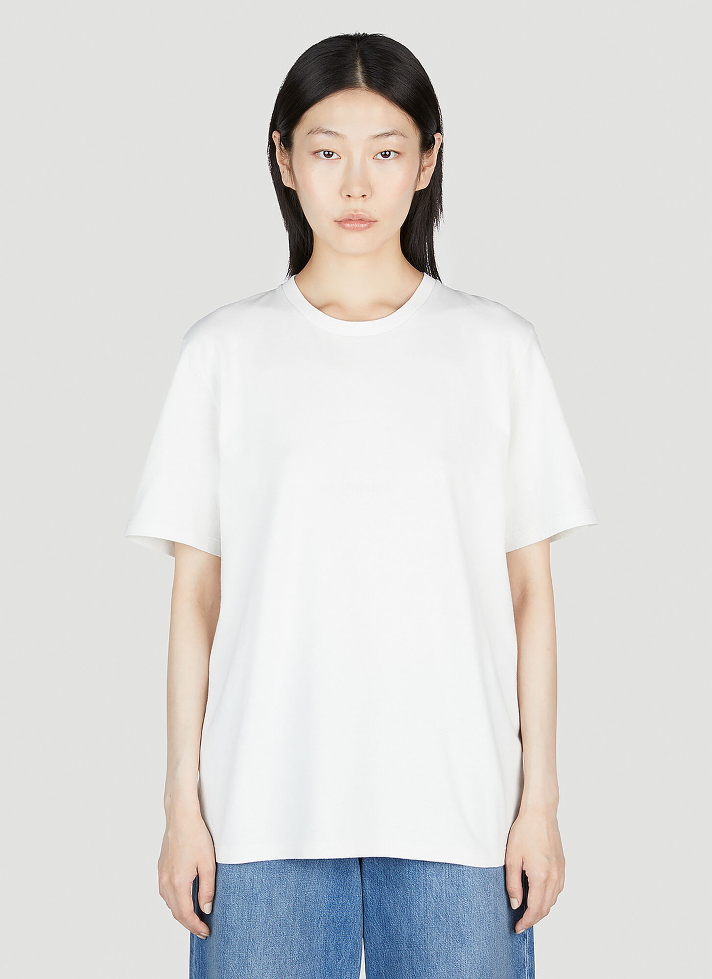 Shop Saint Laurent Tonal Logo T-shirt In White
