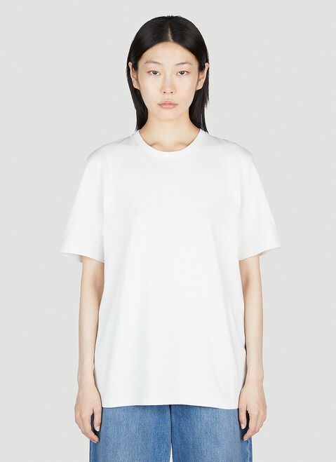GANNI Tonal Logo T-shirt White gan0254015