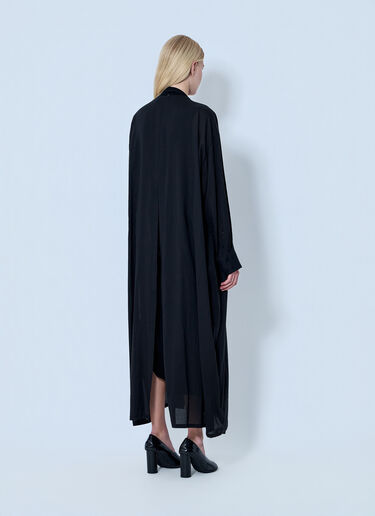 LN-CC® - Yohji Yamamoto: Backside Slit Long Coat - Black Yohji Yamamoto Backside Slit Long Coat Black yoy0264002