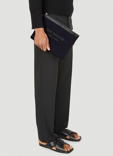Rive Gauche Logo Pouch Saint Laurent Rive Gauche Logo Pouch Navy sla0147053