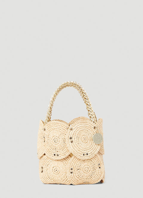 Paco Rabanne Sparkle Hobo Handbag Beige pac0254008