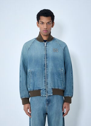 Miu Miu Denim Blouson Jacket Blue miu0164011