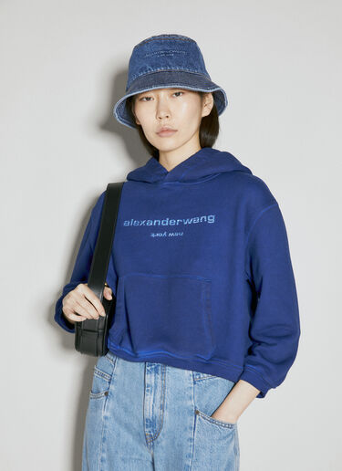 Alexander Wang Embossed Denim Bucket Hat Blue awg0254015